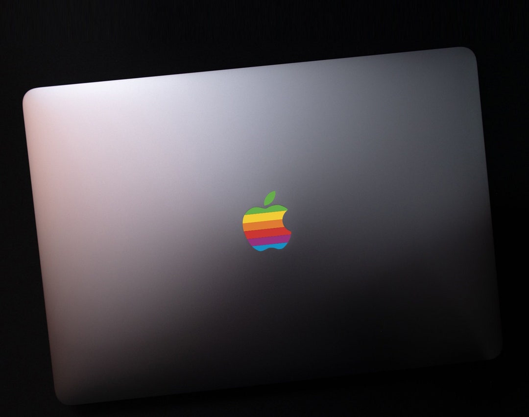 Retro Apple Logo Sticker, MacBook Pro Logo MacBook Air Sticker MacBook  Vinyl Apple Logo Sticker Apple Accessories 