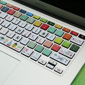 White Cute Skins Keyboard Stickers Laptop MacBook Keyboard Decal MacBook Air 13 Sticker MacBook Pro 16 stickers MacBook Pro 13 kits Skin image 2