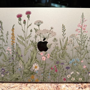 Nature's Blooms MacBook Transparent Skin, Serene Leaf Design Transparent MacBook Clear Skin, Nature-Inspired, Soft Green MacBook Pro Decal