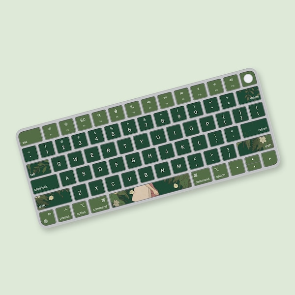 Green Cake Keyboard Sticker for Magic Keyboard with Touch ID Model A2449 or A2450, Keyboard Decals