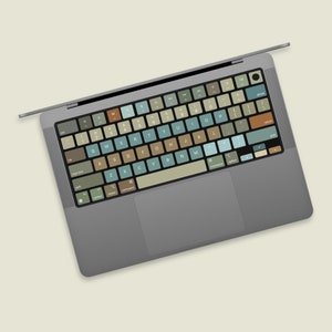 Retro Green MacBook Keyboard Sticker | Creative Keys Artistic MacBook Key Skin | Individual Chromatic Design Sticker for Mac Keyboard Keys
