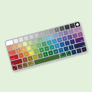 Rainbow color scheme Keyboard Sticker for Magic Keyboard with Touch ID Model A2449 or A2450, Keyboard Decals