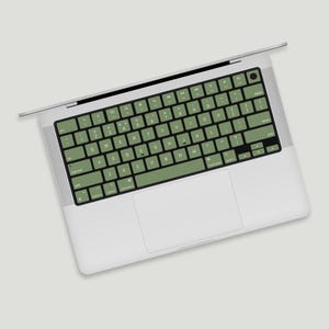 Basil MacBook keyboard Stickers | Minimalist Green MacBook Decal | Eco-friendly Design Keyboard Stickers for MacBook | Sleek Apple Accessory