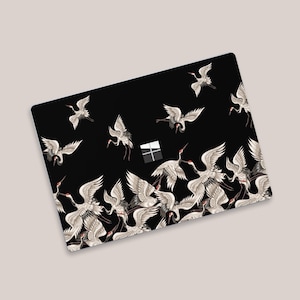 Orientalisk tranakonstverk Surface Book Surface Laptop Skin | Rödkronade fåglar Surface Laptop Skin | Asiatisk estetisk Surface Book Skin