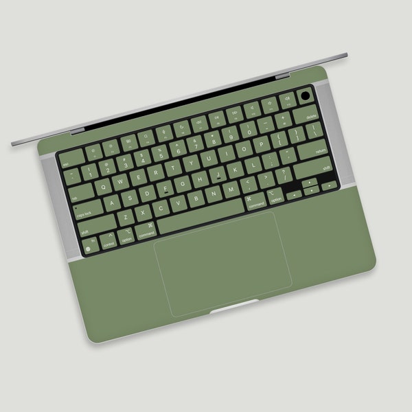 Basil Green Solid Color MacBook Protective Skin | Minimalist Style MacBook Skin | Solid Color MacBook Wrap | Stylish Protection MacBook Skin