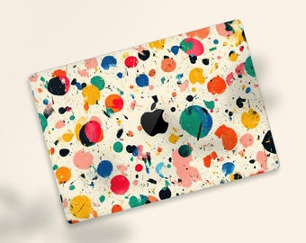 Multicolor Paint Splatter MacBook Skin, Colorful Art MacBook Decal Wrap, Creative Artist Laptop Wrap Sticker