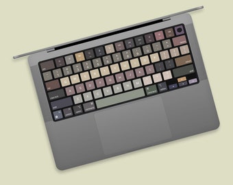 Gradient Color Palette MacBook Keyboard Key Stickers | Dusty Pink, Mocha, Taupe Artistic Blocks MacBook Keyboard Sticker | MacBook Key Decal