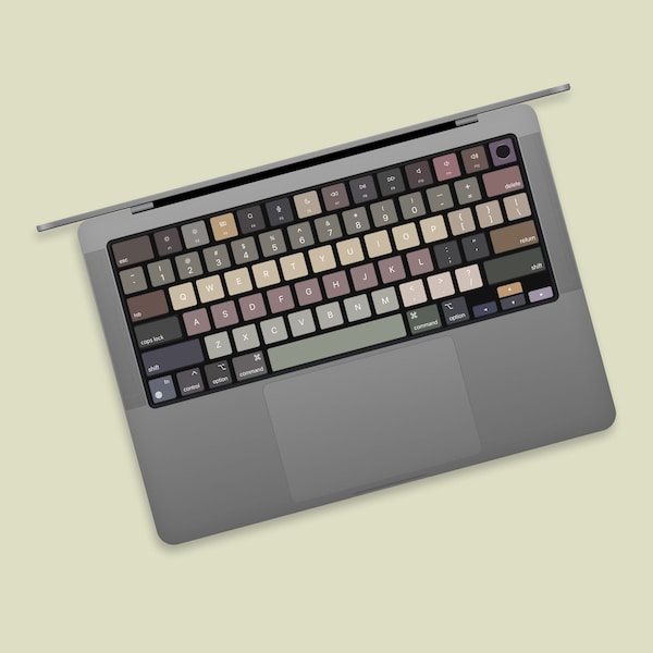 Stickers clavier MacBook dégradé de couleurs | Sticker pour clavier MacBook Artistic Blocks rose poudré, moka, taupe | Sticker clé MacBook