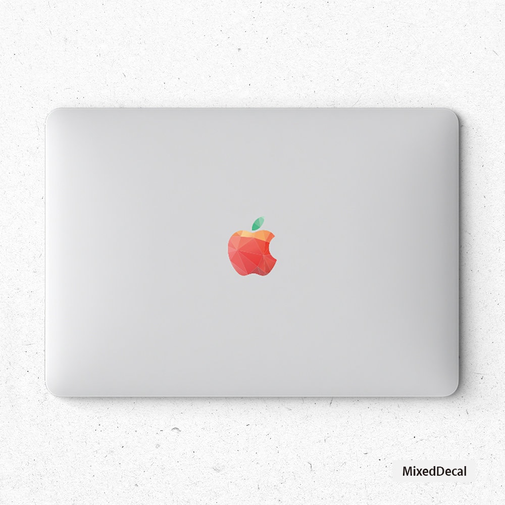 transparant rainbow apple laptop sticker