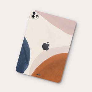 Abstract Geometric Design iPad Pro Skin | Minimalist Art Style Apple iPad Cover | Earthy Tone Accents iPad Decal | Curved Shape iPad Wrap