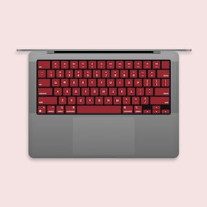 Bengala Red MacBook keyboard Stickers| Keyboard key&#39;s individual Stickers| MacBook Air Vinyl Key’s Skin| MacBook M1 Chip Accessories