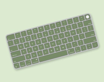 Sticker clavier vert bambou pour Magic Keyboard avec Touch ID, modèles A2449 ou A2450, Stickers clavier