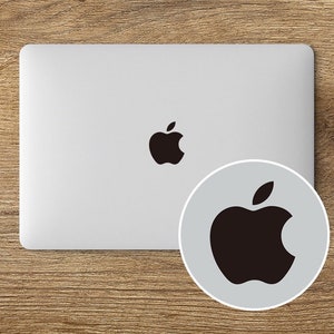 Matte Black Apple Logo Sticker for MacBook Pro,MacBook Air | Pure Black & Matte Finish MacBook Apple Logo Decal | Iconic Black Apple Sticker