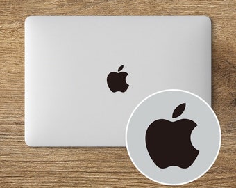 Matte Black Apple Logo Sticker for MacBook Pro,MacBook Air | Pure Black & Matte Finish MacBook Apple Logo Decal | Iconic Black Apple Sticker