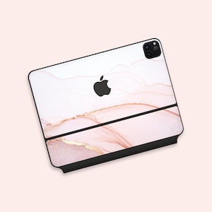Grapefruit Marble Vinyl Skin Decal for Apple Magic Keyboard iPad Pro 12.9&quot;  iPad Pro 11 2020 Top and Bottom Skin