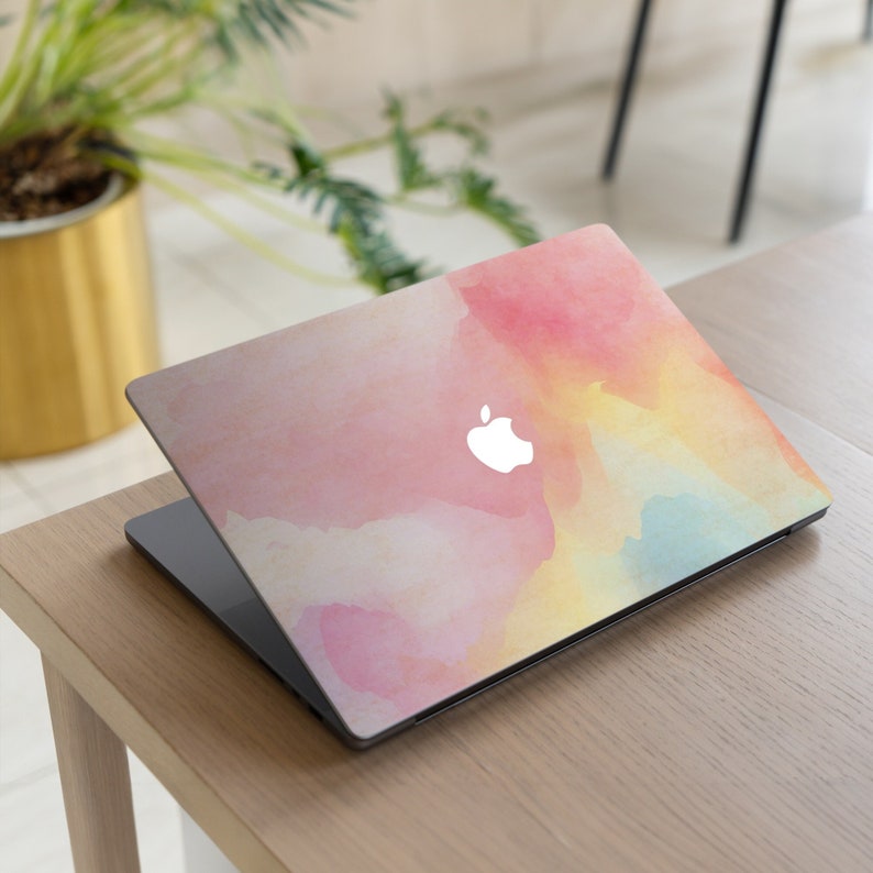 Housse rose pour MacBook Pro Touch 16 pour MacBook Pro 13 Housse supérieure et inférieure pour ordinateur portable en vinyle de protection pour MacBook Air image 1