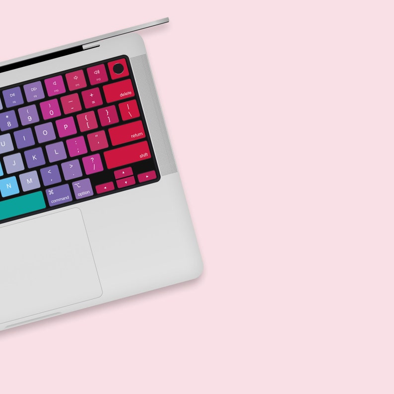 Vibrant Rainbow Mosaic Keys Sticker for MacBook Keyboard Colorful MacBook Keyboard Decal Creative Spectrum MacBook Air Keyboard Sticker image 4