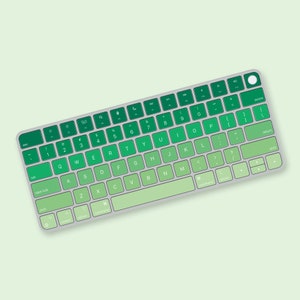 Gradient Lime Green Keyboard Sticker for Magic Keyboard with Touch ID Model A2449 or A2450, Keyboard Decals
