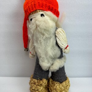 Tomte Vintage Swedish Santa Claus Doll Yarn Wool Statue 15&quot; Large Christmas Scandinavian Free Shipping