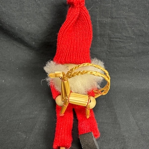 Vintage Wooden Swedish Tomte Santa Gnome Handmade Figure Christmas Free Shipping