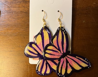 Large Butterfly dangle earrings