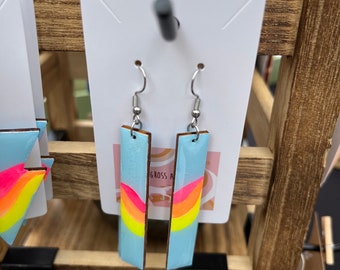 Rainbow dangle earrings