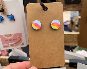 Post rainbow earrings