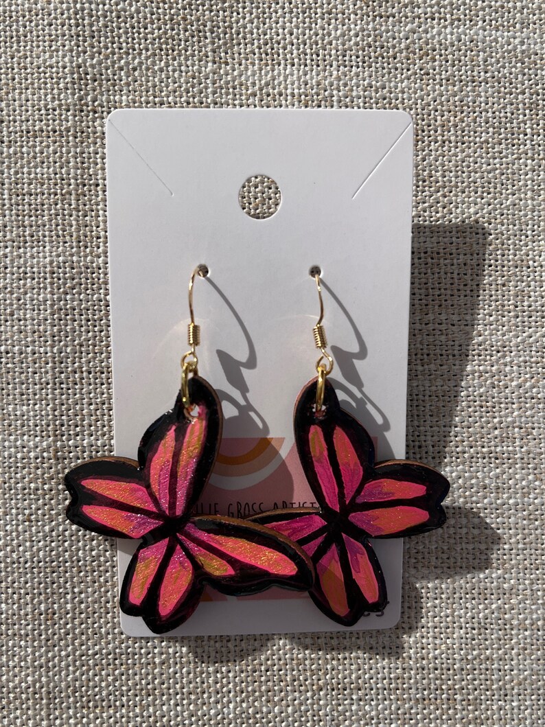 Medium Butterfly dangle earrings image 1