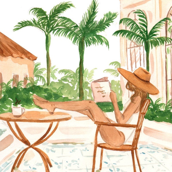 DIGITAL DOWNLOAD - Vacation Mode II Illustration by Sabina Fenn - Tropical Botanical Home Decor - Art