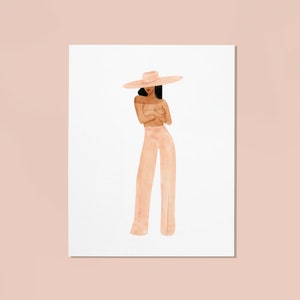 Janelle II Art Print - Sabina Fenn Illustration - Pink Fashion Painting - Hand Painted Wall Decor