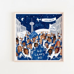 Toronto Maple Leafs Kunstdruck, Blätter Druck, Hockey Fan Geschenke, Toronto Hockey Wandkunst, Ahorn Blätter Poster, Go Leafs Go, Blatt Fans, CN Tower