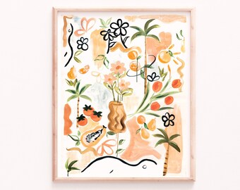 Art Print: Fruit of the Sun - Feminine Summer Watercolor