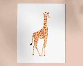 Giraffe Art Print, Nursery Animal Art, Watercolor Nursery Print, Animal Prints, Minimalist Art Print, Animal Wall Art, Sabina Fenn