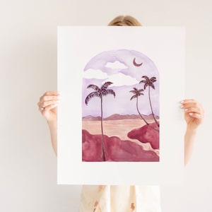 Tropical Arch Print, Purple Aesthetic Art, Denmark Pastels, Trendy 2022 Prints, Bedroom Prints, Bedroom Wall Art, Bedroom Decor, Above Bed