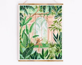 Tropical Wall Art, Tropical Art Print, Boho Chic Wall Decor, Watercolor Painting Art Print, Bedroom Wall Art, Living Room Art Print