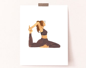 Woman Art Print, Woman Yoga Wall Art, Yoga Lady Art Print, Yoga Wall Art, Yoga Decor, Minimalist Art Prints, Yoga Painting, Yoga Lady Print