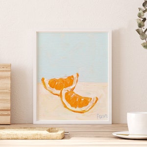 Fruit Art Print, Oranges Still Life, Orange Slices Painting, Fruit Still Life, Still Life Fruit Prints, Kitchen Wall Art, Citrus Fruit Print