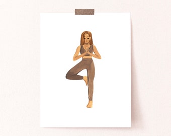 Woman Art Print, Woman Yoga Wall Art, Yoga Lady Art Print, Yoga Wall Art, Yoga Decor, Minimalist Art Prints, Yoga Painting, Yoga Lady Print