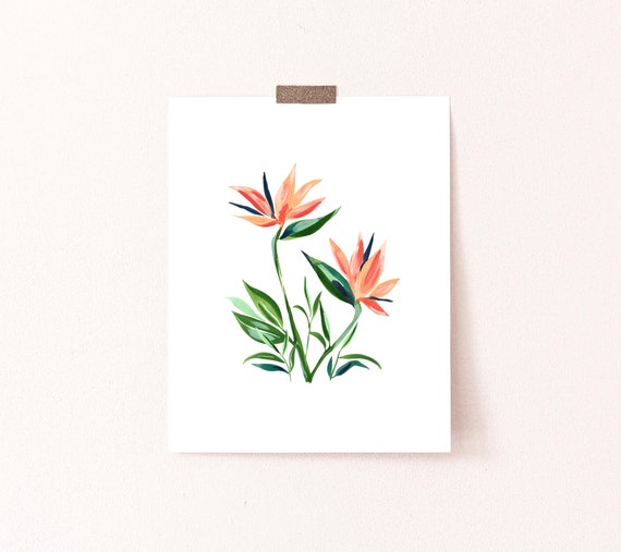 Bird of Paradise Art Print: Tropical Floral Wall Decor