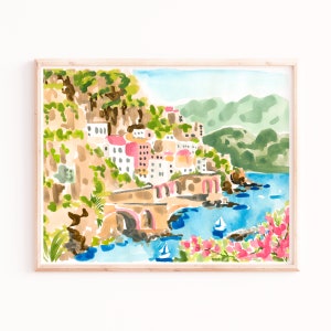 Sorrento Italien Art Print, italienische Landschaft Wandkunst, Ziel Aquarell Malerei, Italien Wandkunst, Reisegeschenke für Sie