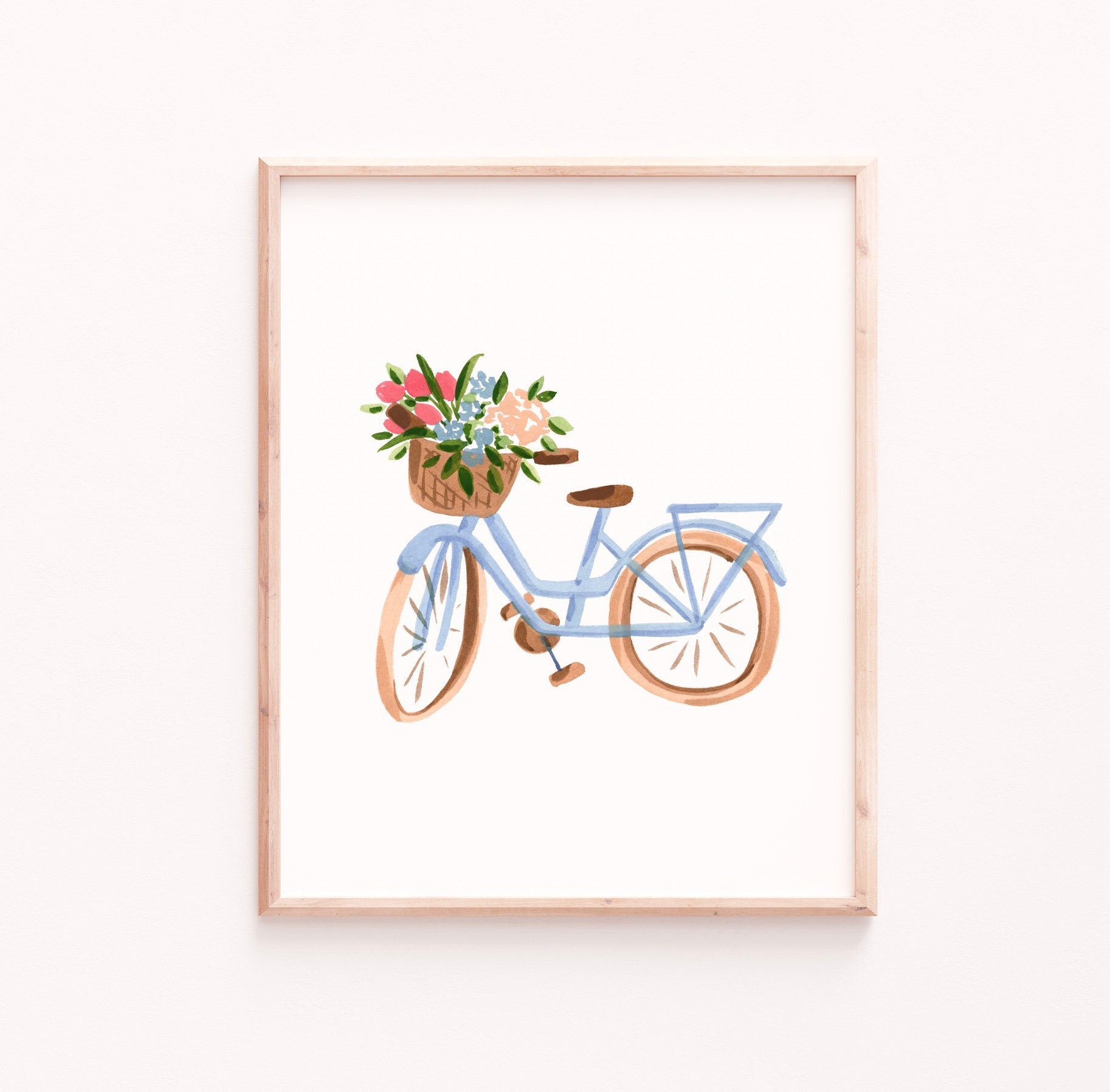 Bicycle Print Girls Room Decor Bike Art Print Floral Wall - Etsy Canada