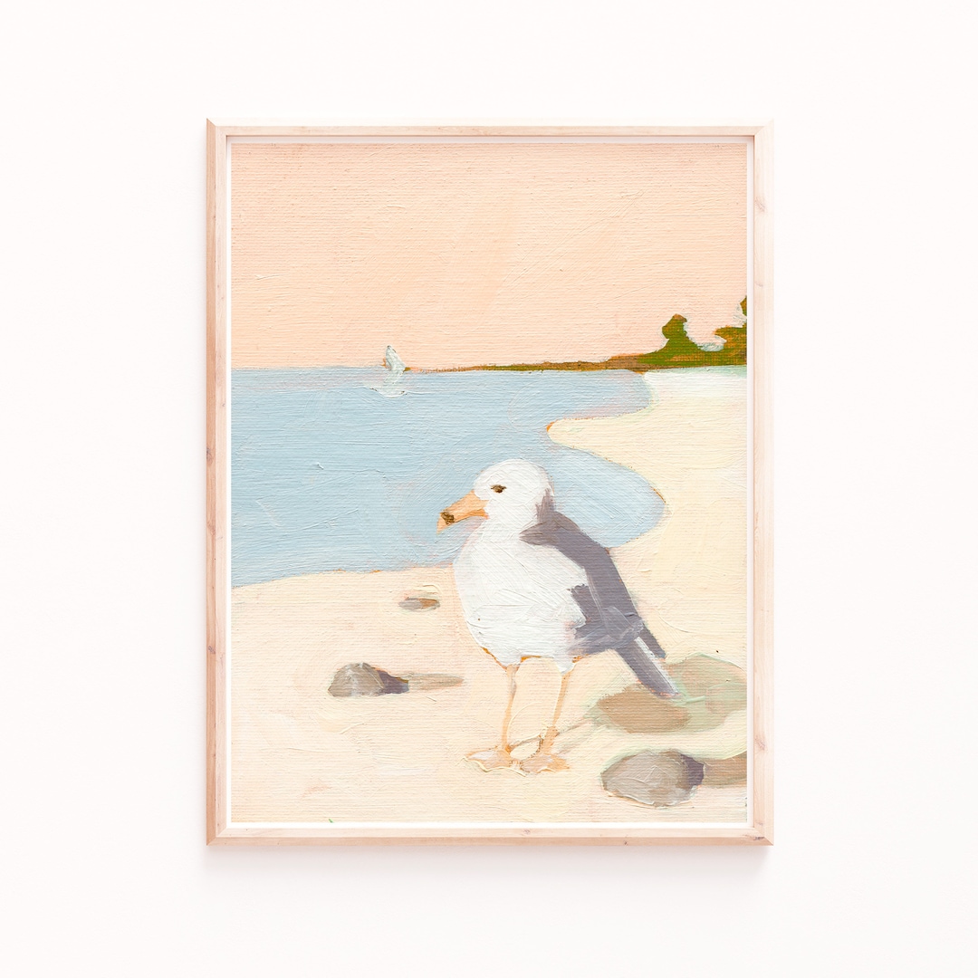 Seagull Art Print: Neutral Coastal Colors, Beach House Decor - Etsy