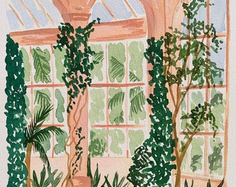 ORIGINAL Botanical Garden Watercolor painting by Sabina Fenn