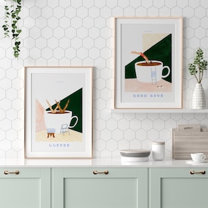 Good Morning Coffee Diver - Poster Su Tela Da Parete, 30x38 Cm, Stampe Per Amanti Del Caffè, Decorazione Per Cucina, Pronto Da Appendere