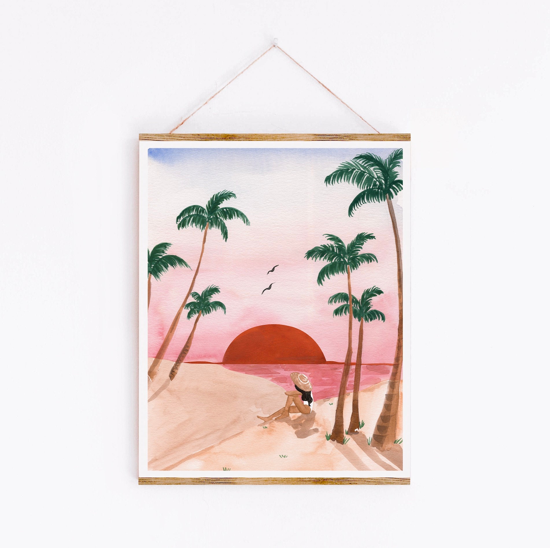 Sunset Dreamer II Art Print Tropical Pink and Red Beach Wall - Etsy Canada