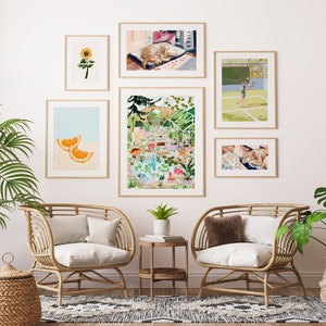 Secret Garden Art Print - Botanical Greenhouse with Frogs and Mushrooms image 5