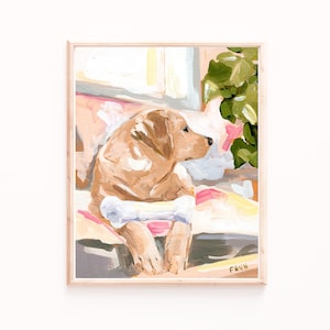 Labrador Kunstdruck: Gelber Labrador Gemälde von Sabina Fenn