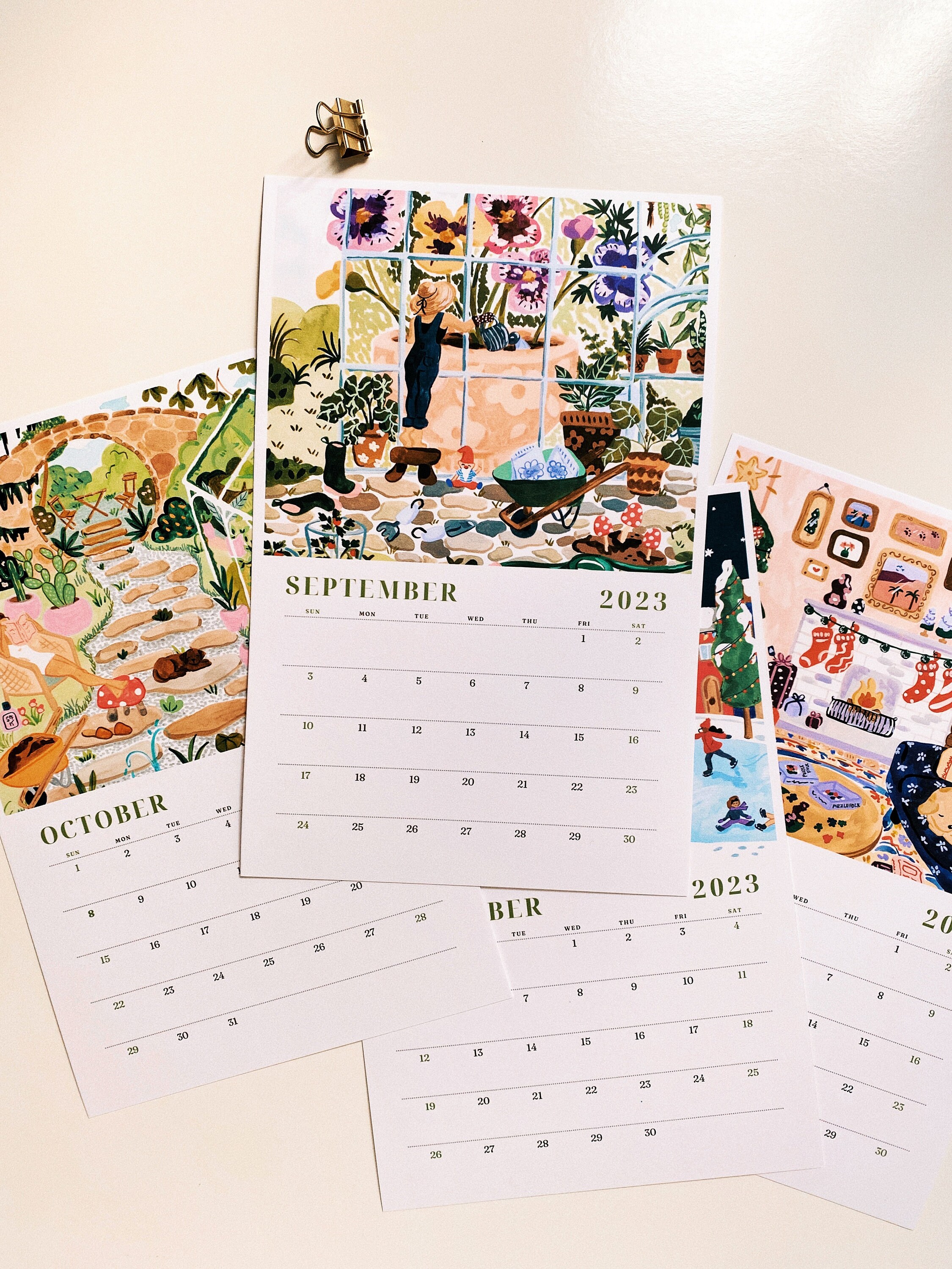 2023 Monthly Wall Art Calendar Handmade Calendar 2023 Wall Etsy Canada