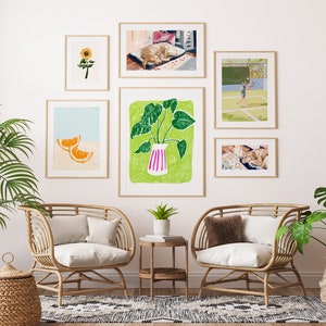 Monstera Art Print, Modern Poster Wall Art, Living Room Paintings, Green Prints, House Plant Botanical Posters, Sabina Fenn image 10