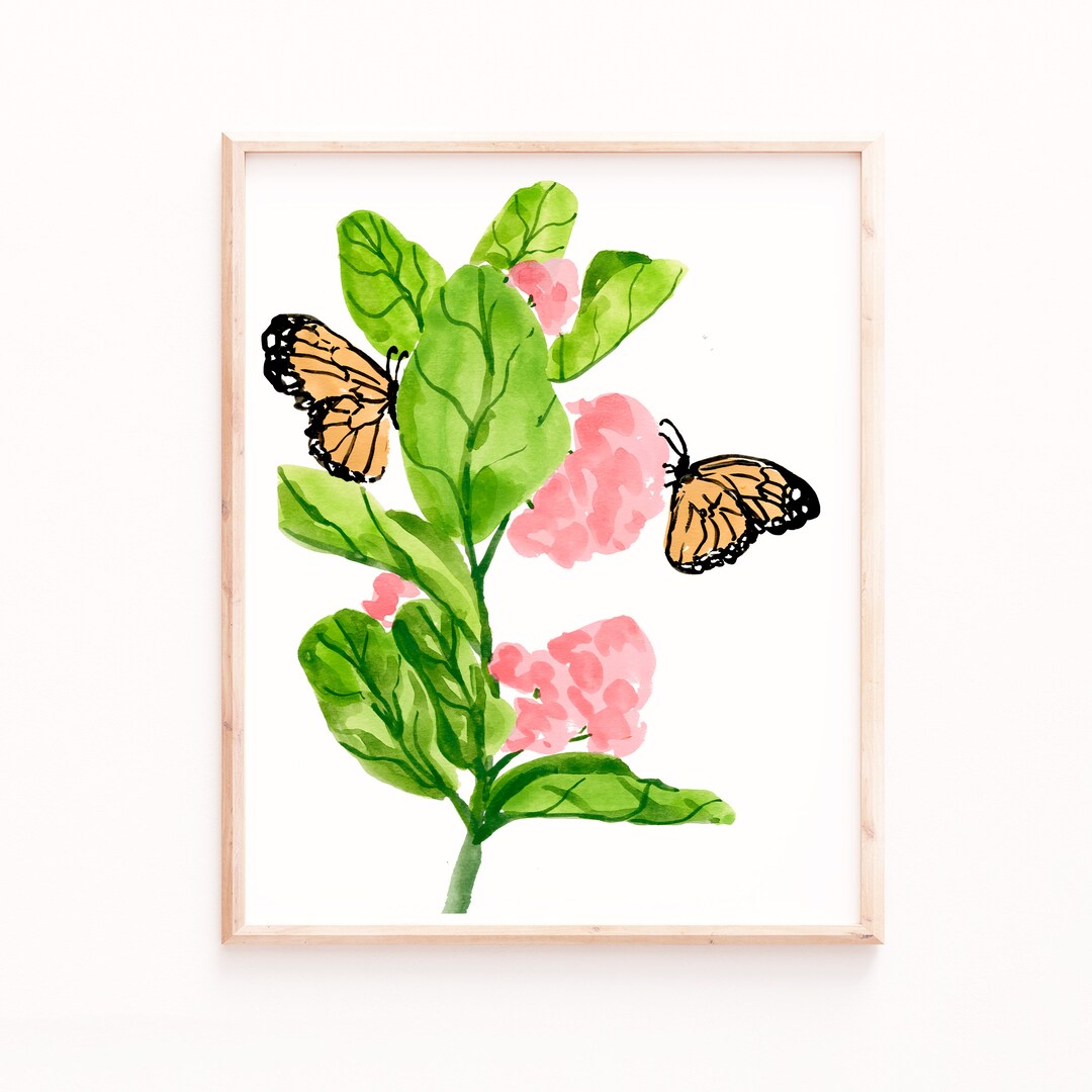 Monarch Butterfly Wall Art - Hand-painted Watercolor Nature Print - Etsy